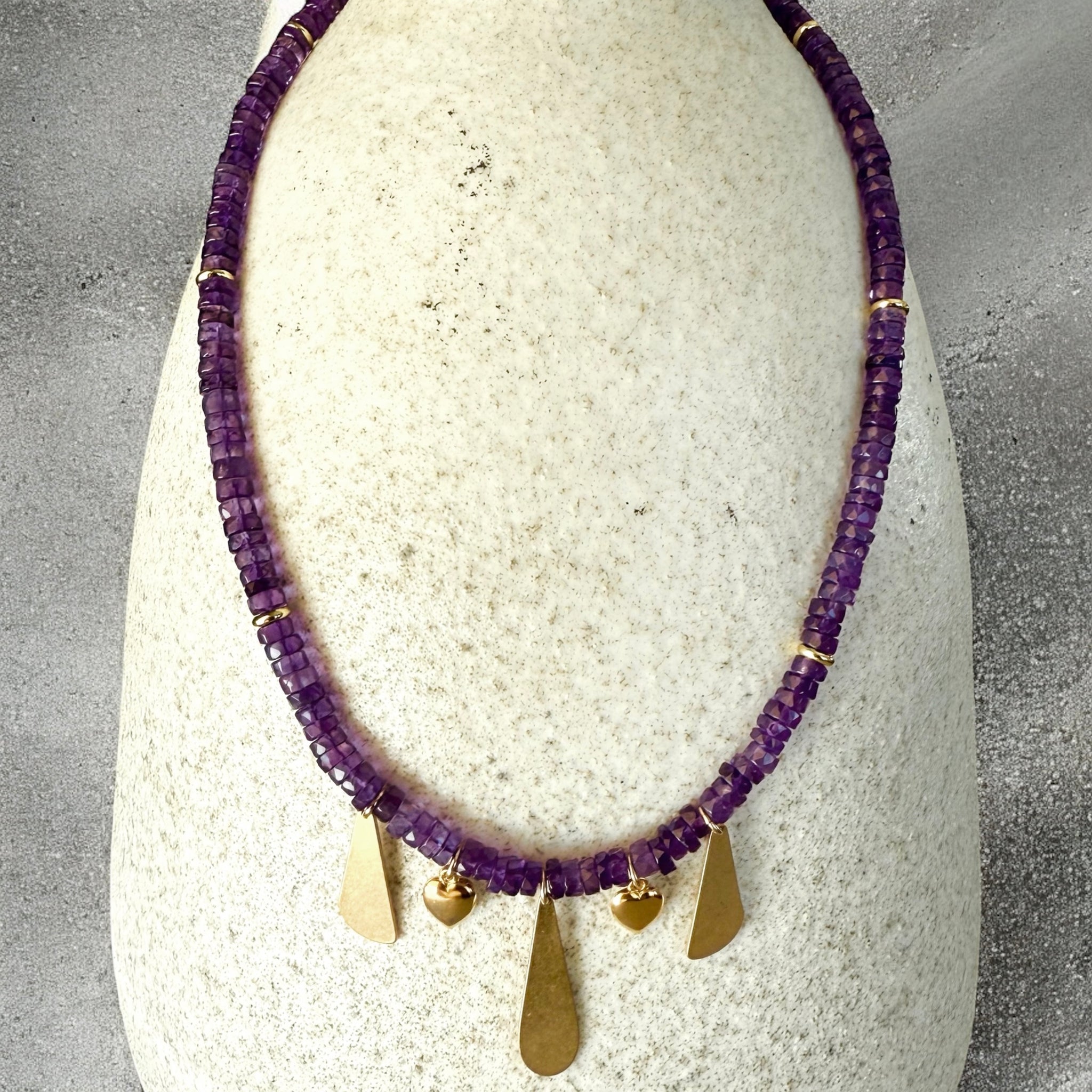 Amethyst charm necklace